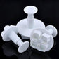 Hydrangea silicone fondant mold with detailed flower-petal relief on white base