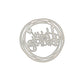 Silver circular Happy Birthday metal die with layered ring border and cutout lettering