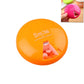 Orange 7-day rotating pill container with open compartment and pink pills