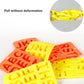 Orange and yellow silicone letter ice cube trays with A–Z molds
