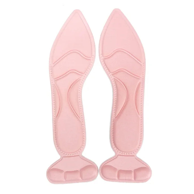 Pointed powder pink heel post back insole insert pad for high heels, breathable anti-slip