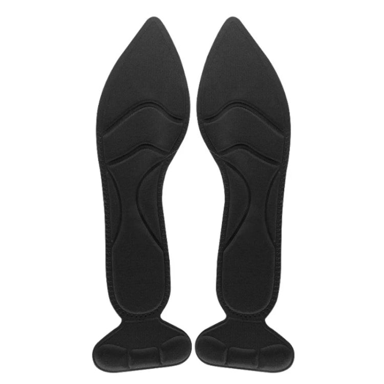 Pointed black heel post back insole insert pad for high heels, breathable anti-slip