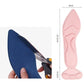 Pink pointed heel post back insole insert pad with length markings, breathable anti-slip