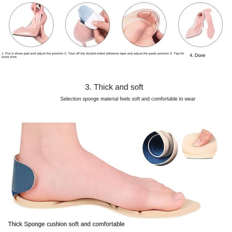 Beige heel post back insole insert pad with soft cushion under high heels