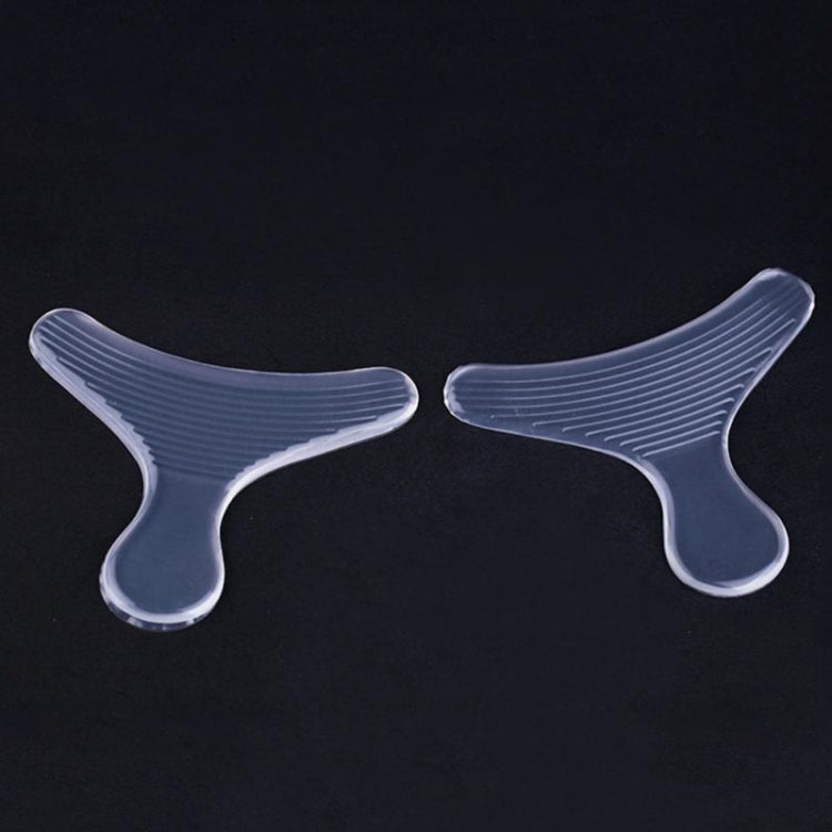 T-shaped silicone insole stickers, light blue pair with curved toe-and-arch pads