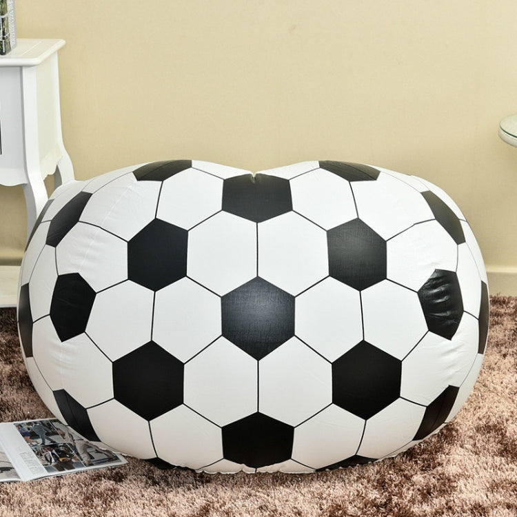 Inflatable single lounge chair with black-and-white hexagon soccer ball pattern