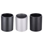 Set of round metal pencil holders in black and silver/gray finishes