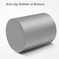 Silver/gray round aluminum pencil holder with anti-slip rubber bottom