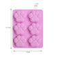 Pink silicone paw-print soap mold tray, 14 x 18.3 cm with six cavities