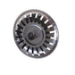 Stainless sink strainer flume cover disc with slotted ribs and central opening