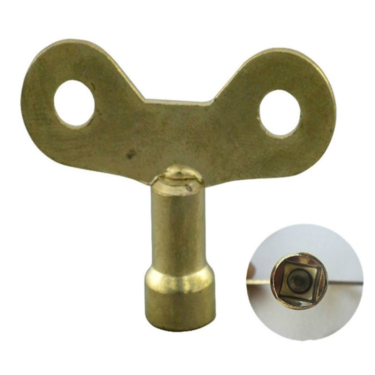 Solid brass faucet lock key, two round holes and square socket stem