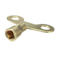 Solid brass faucet lock key, square drive socket end with two mounting holes