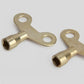 Set of solid brass faucet lock keys, circular holes and square socket ends
