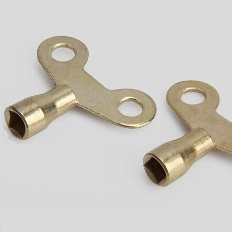 Set of solid brass faucet lock keys, circular holes and square socket ends