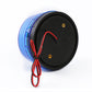 Mini LED strobe warning light with blue lens, black back cover, and red wire lead