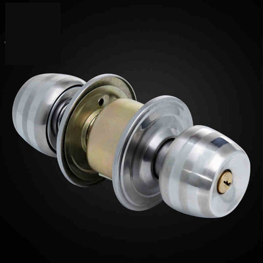 Stainless steel ball door lock set with key cylinder and knob