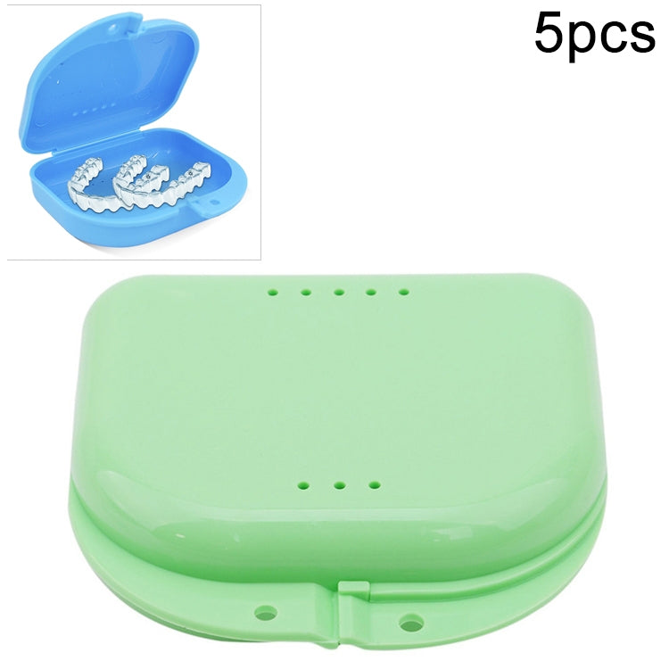 Green perforated storage box with hinged lid and ventilation holes on top