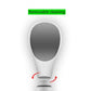 White handheld shower head with removable spray ring at the outlet base.