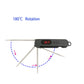 Digital meat thermometer with long stainless probe and red temperature LED display.