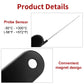 Meat thermometer probe sensor with black handle and magnet storage opening.