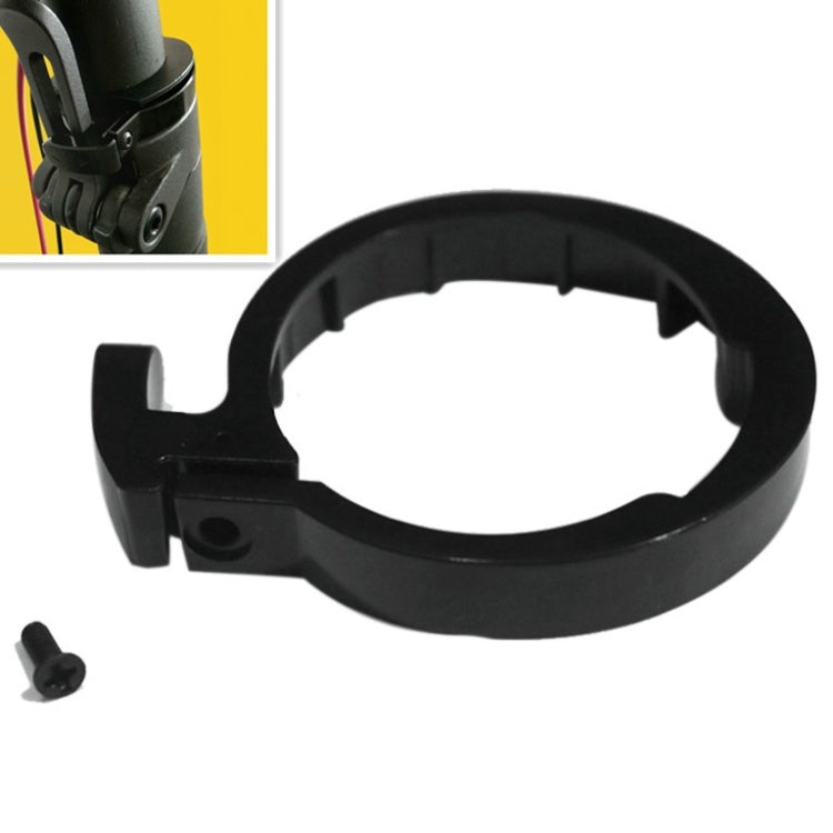 Electric scooter handlebar snap ring 2-pack, black plastic loop with small screw