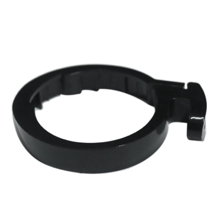 Electric scooter handlebar snap ring 2-pack, black plastic loop with latch clip