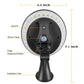 Black solar outdoor wall light diagram view with mounting base and sensor head