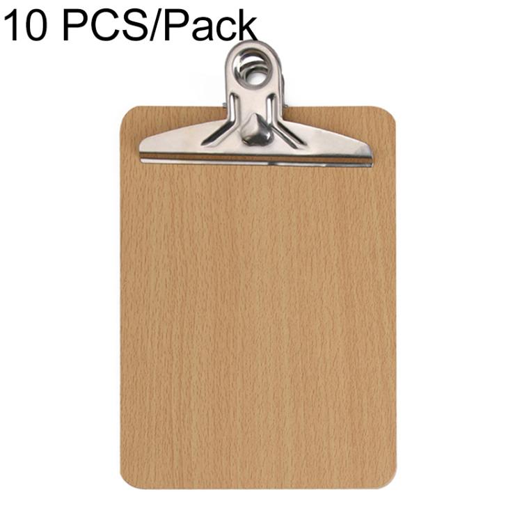 Wooden clipboard with metal butterfly clip, single piece