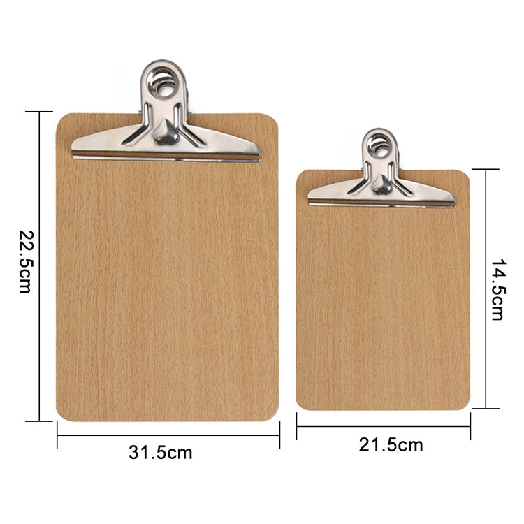 Wood clipboards showing A4 and A5 sizes with metal butterfly clips