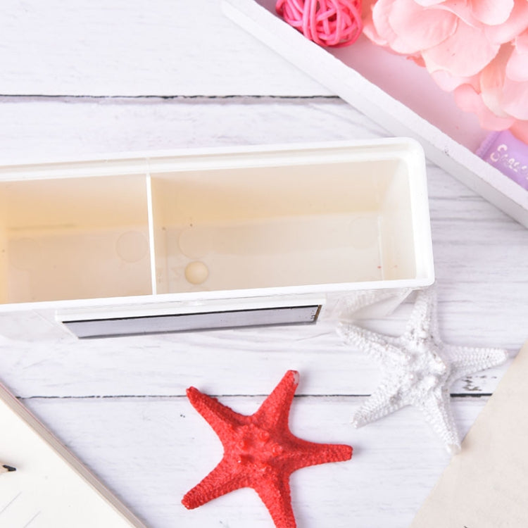 White magnetic storage box with open compartment and chalkboard front panel