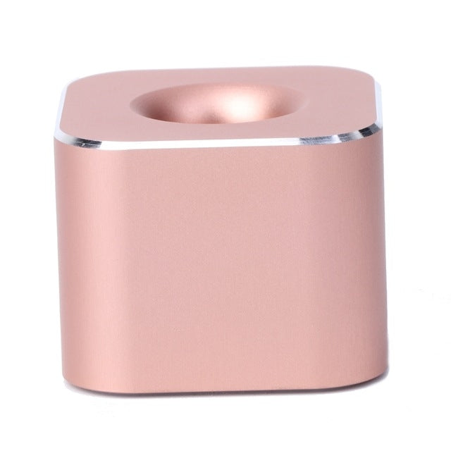 Rose gold single-slot metal pen holder cylinder with open top