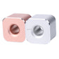 Metal pen holders pair: rose gold and silver, each with one circular slot