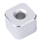 Silver metal pen stand with single circular opening and beveled edge