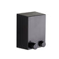 Retractable wall-mounted clothesline hanger with matte black housing and two round knobs