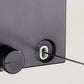 Retractable clothesline wall unit with round knob and wired line connection detail