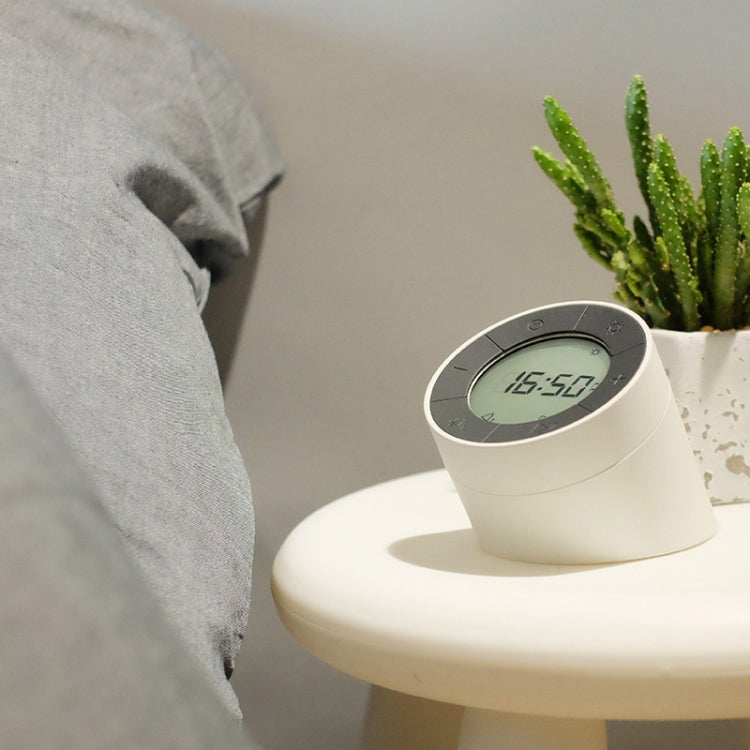 White night light alarm clock with digital time display