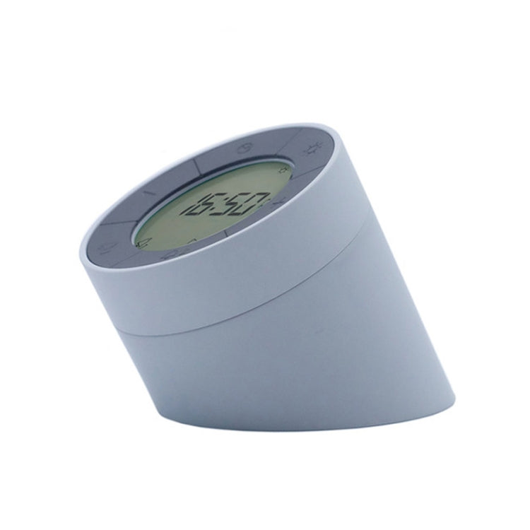 Gray night light alarm clock with digital time display screen