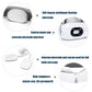 White neck massager collar showing control panel and external electrode pad details.