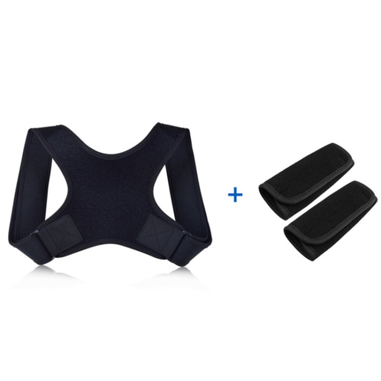 Black back correction strap with arm openings and two included strap bands