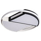 White ceiling lamp with circular ring and black geometric light bar insert
