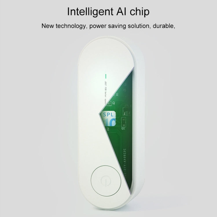 Mini anion air purifier, white plug-in unit with internal chip view