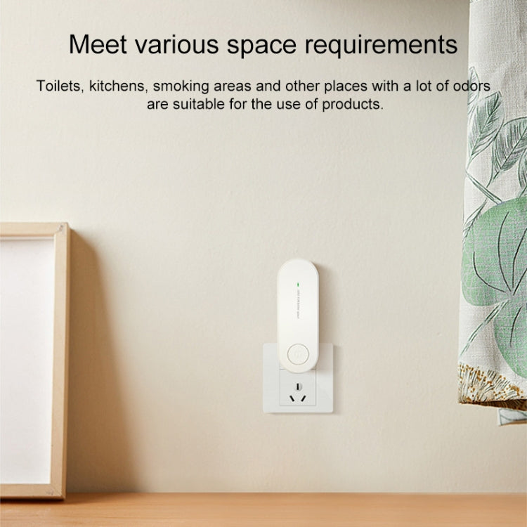 Mini anion air purifier, white plug-in device mounted on wall outlet
