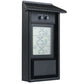 Outdoor garden refrigerator waterproof thermometer, dark housing with blue backlit LCD