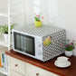 Cotton-linen microwave dust cover, gray and white geometric triangle pattern, 30x90cm