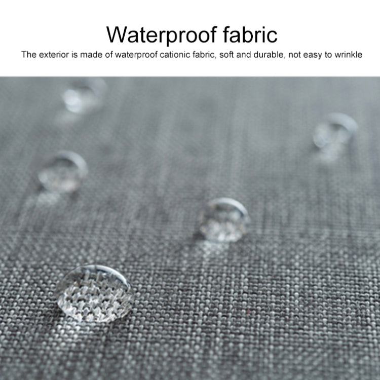 Grey waterproof textured fabric with water-repellent droplets for the lunch bag.