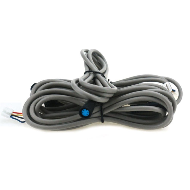 Gray charging cable with blue plug and wire leads, 1.2m length