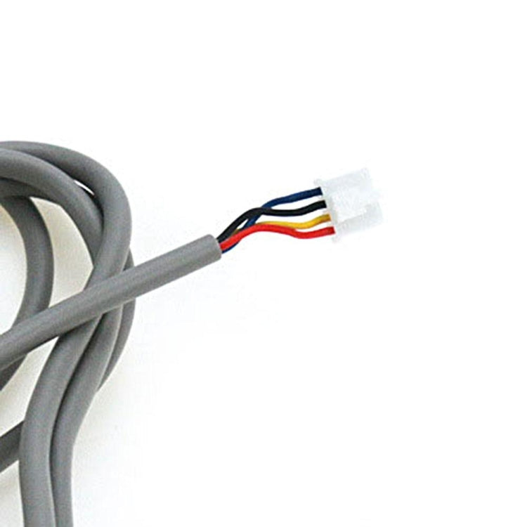 Gray charging cable with white connector housing and multicolor wire leads