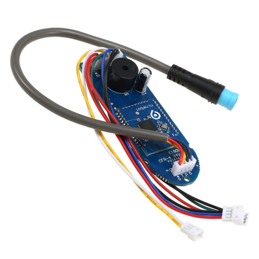 Electric scooter battery indicator PCB with large black sensor and multicolor leads