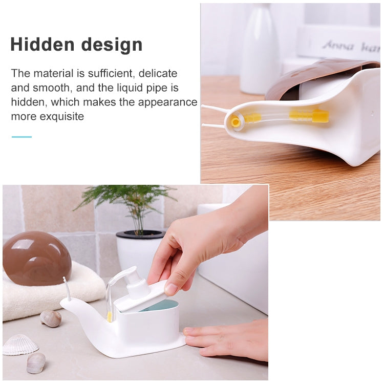 White snail-shaped hand sanitizer bottle with hidden-style nozzle and small yellow tip