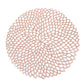 Rose-colored round PVC lace placemat with hollow floral lattice
